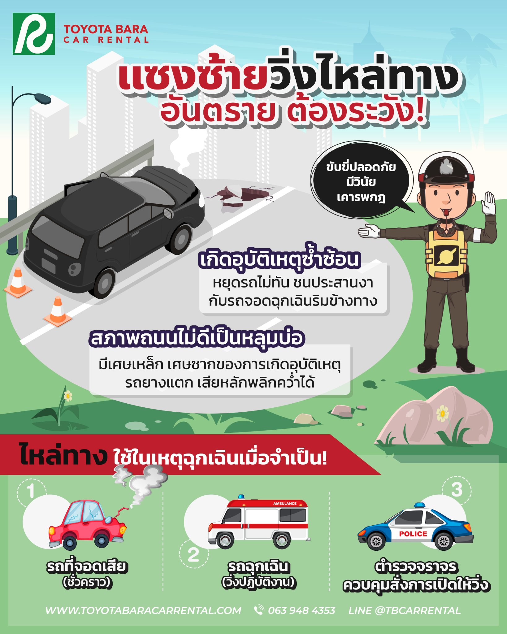 แซงซ้ายวิ่งไหล่ทาง อันตราย ต้องระวัง!